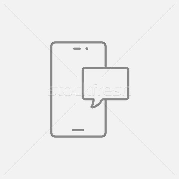 Touch screen phone with message line icon. Stock photo © RAStudio