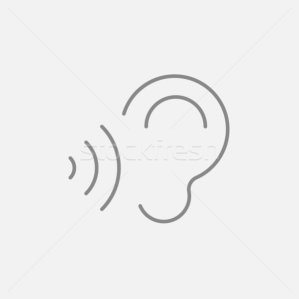 Fül hang hullámok vonal ikon háló Stock fotó © RAStudio