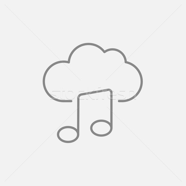 Foto stock: Nuvem · música · linha · ícone · teia · móvel