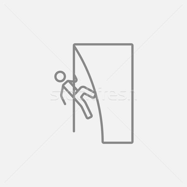 Rock climber line icon. Stock photo © RAStudio