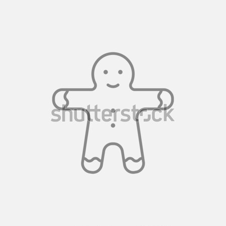 Stock photo: Gingerbread man line icon.