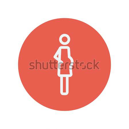 Pregnant woman line icon. Stock photo © RAStudio