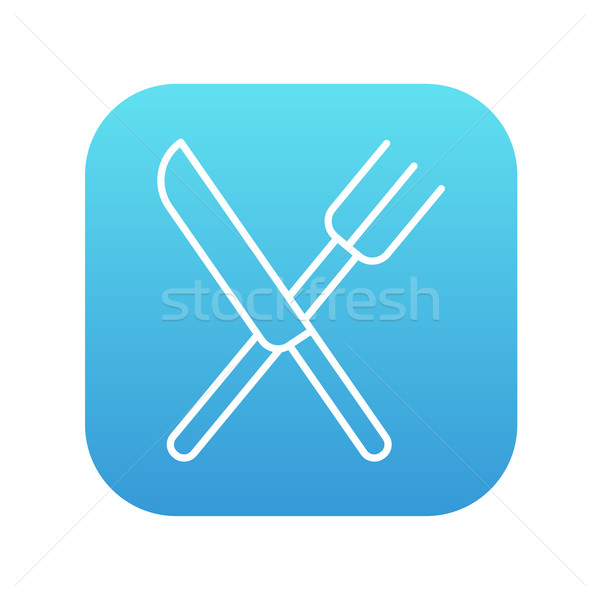 Knife and fork line icon. Stock photo © RAStudio