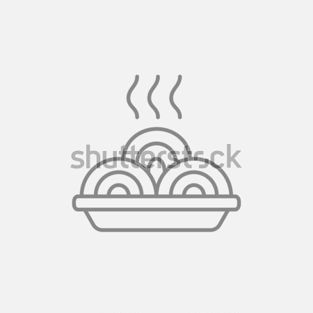 Hot meal in plate line icon. Stock photo © RAStudio