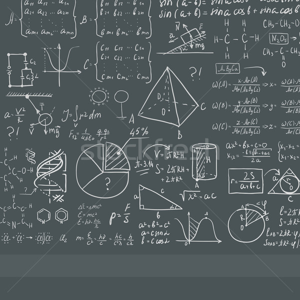 Background of white blackboard with mathematical equations. Stock photo © RAStudio