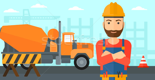 Friendly builder with arms crossed. Stock photo © RAStudio