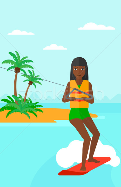 Professional wakeboard sportswoman. Stock photo © RAStudio