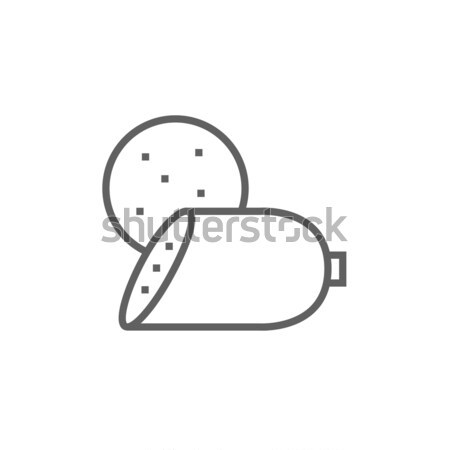 Stock photo: Sliced wurst line icon.