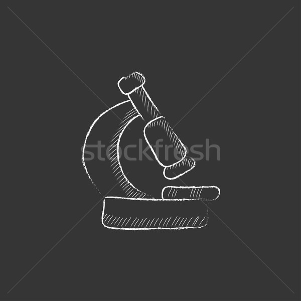 Microscope. Drawn in chalk icon. Stock photo © RAStudio