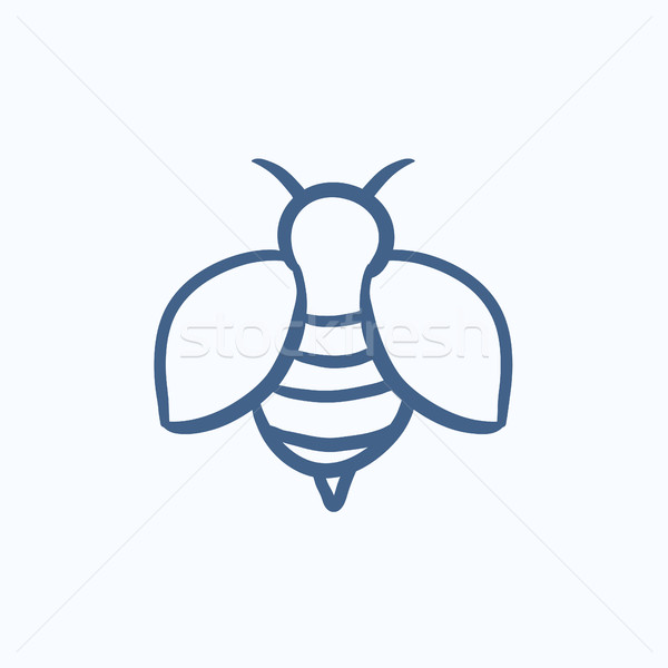 Stockfoto: Bee · schets · icon · web · mobiele · infographics