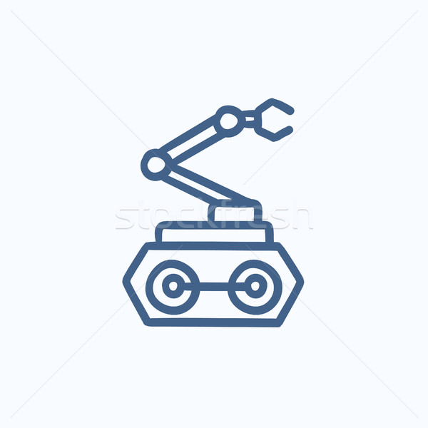 [[stock_photo]]: Industrielle · mécanique · robot · bras · croquis · icône