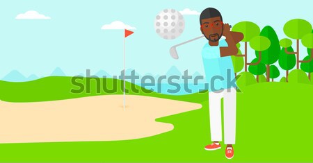 Golfer hitting the ball vector illustration. Stock photo © RAStudio