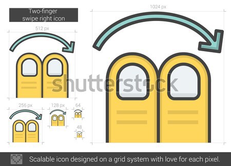 Two-finger swipe right line icon. Stock photo © RAStudio