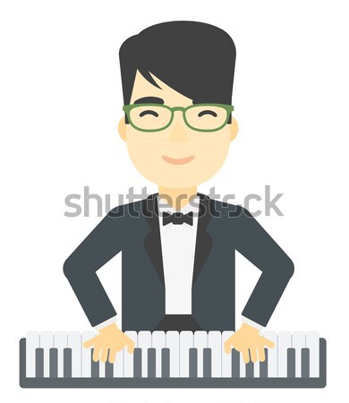 Man playing piano vector illustration. Stock photo © RAStudio