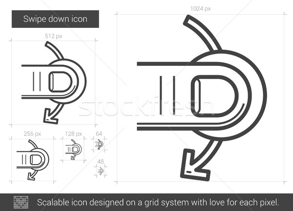 Swipe down line icon. Stock photo © RAStudio