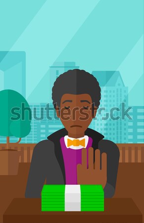 Man refusing to take bribe vector illustration. Stock photo © RAStudio