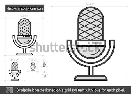 Lemez mikrofon vonal ikon vektor izolált Stock fotó © RAStudio