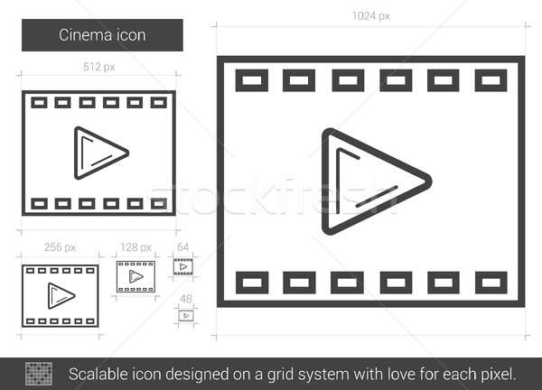 Cinema linie icoană vector izolat alb Imagine de stoc © RAStudio