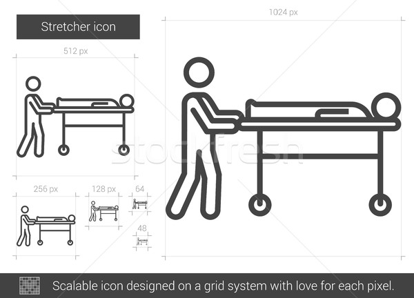 Foto stock: Linha · ícone · vetor · isolado · branco