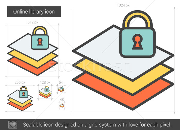 Online library line icon. Stock photo © RAStudio