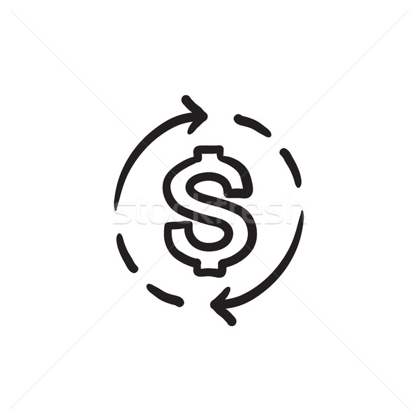 Dollar symbol with arrows sketch icon. Stock photo © RAStudio