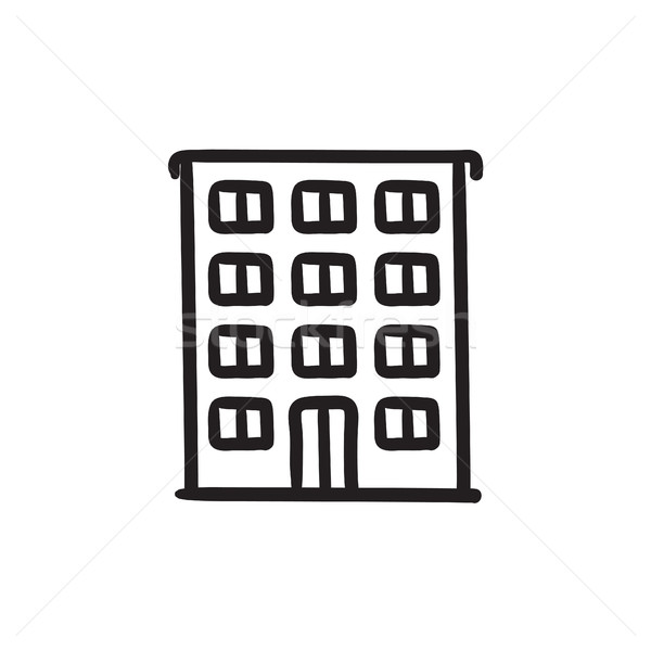 Residential building sketch icon. Stock photo © RAStudio