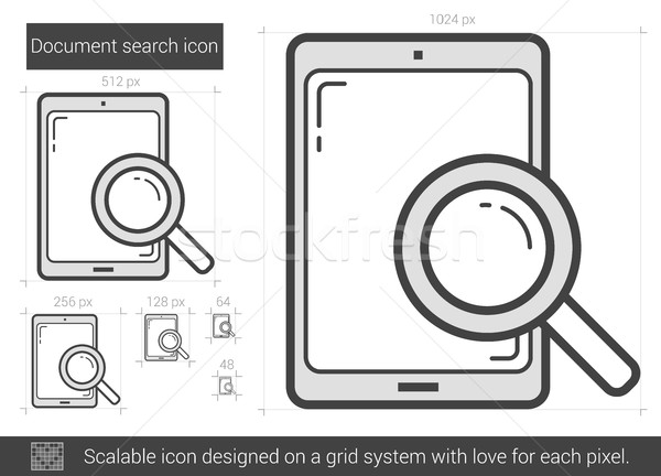 Document search line icon. Stock photo © RAStudio