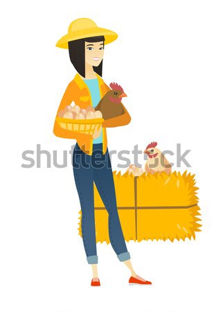 Jeunes asian agriculteur certificat permanent [[stock_photo]] © RAStudio