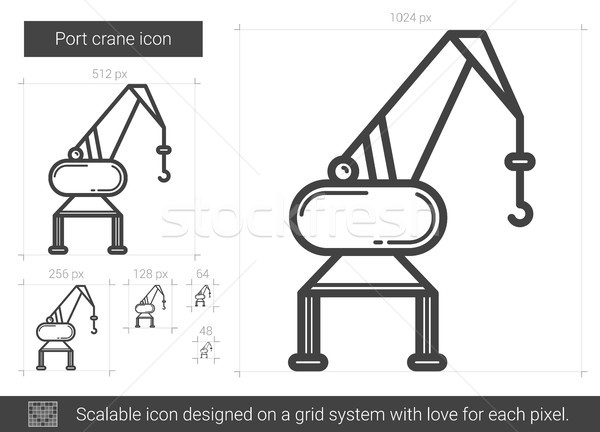 Port crane line icon. Stock photo © RAStudio