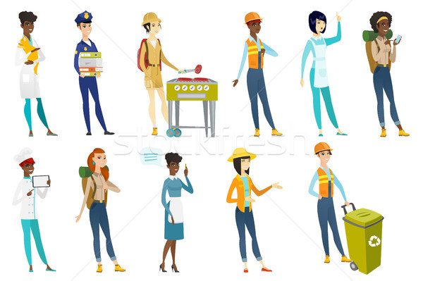 Professional women vector illustrations set. Stock photo © RAStudio