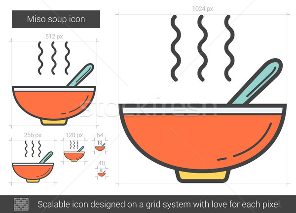 Miso soup line icon. Stock photo © RAStudio