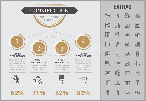 építkezés infografika sablon elemek ikonok testreszabható Stock fotó © RAStudio