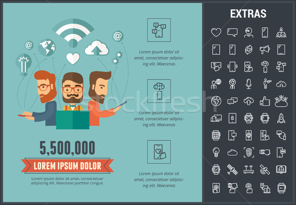 Foto d'archivio: Mobilità · infografica · modello · elementi · icone · line