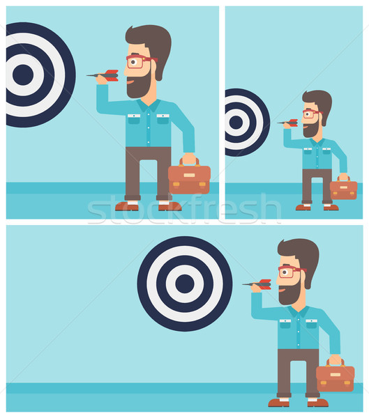Businessman and target board vector illustration. Stock photo © RAStudio