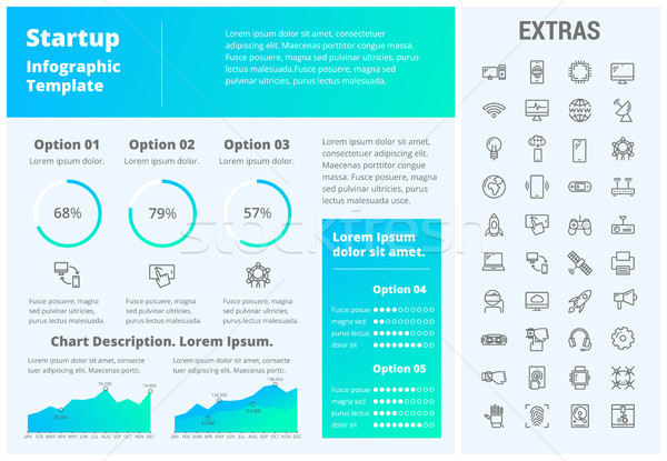 Startup infografika sablon elemek ikonok testreszabható Stock fotó © RAStudio