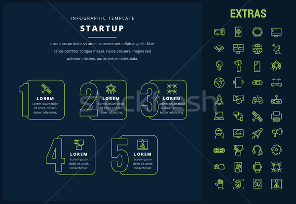 Startup modelo elementos ícones opções Foto stock © RAStudio