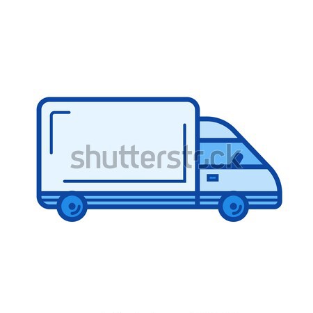 Stock photo: Semi-truck line icon.