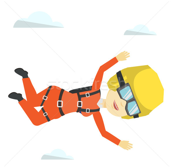 アジア ジャンプ パラシュート プロ 女性 下がり ストックフォト © RAStudio