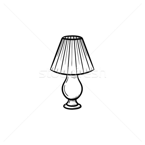 Table lamp hand drawn sketch icon. Stock photo © RAStudio