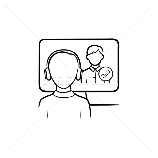 Online education hand drawn sketch icon. Stock photo © RAStudio