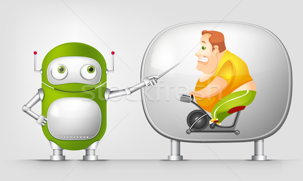 Verde robot ilustrare vector eps Imagine de stoc © RAStudio