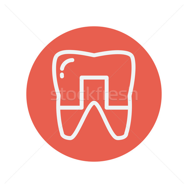 Crowned tooth thin line icon Stock photo © RAStudio