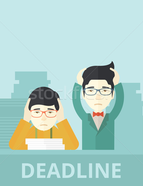 Two stressed asian employees.  Stock photo © RAStudio