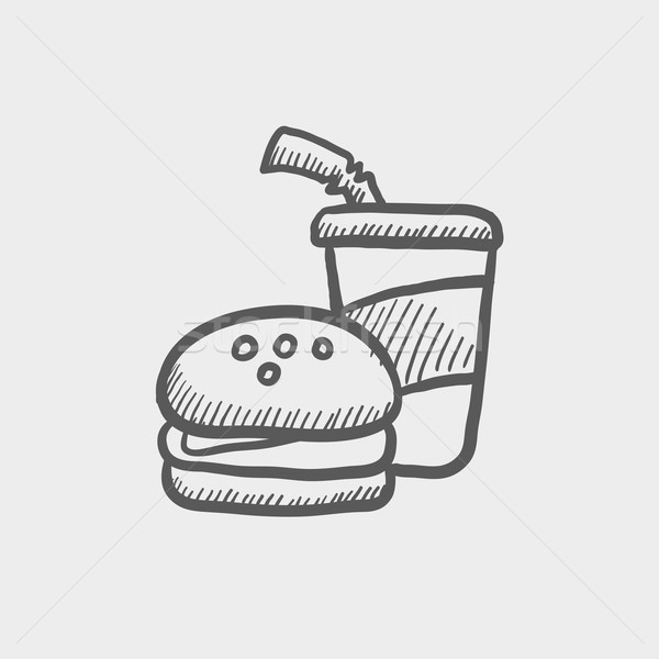 Fast food meal sketch icon Stock photo © RAStudio