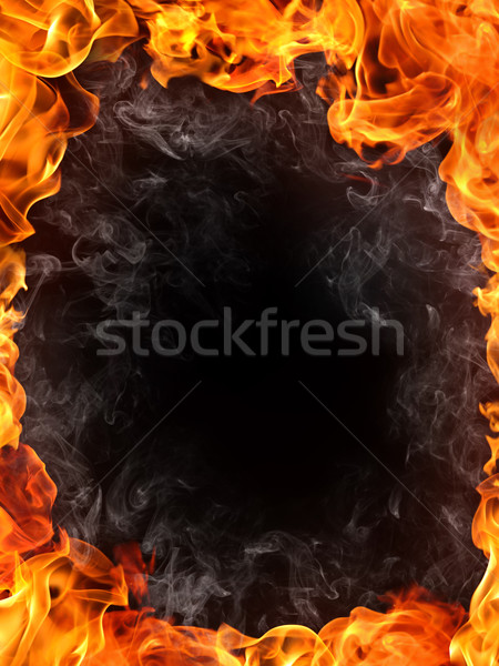 Incendiu izolat negru abstract lumina portocaliu Imagine de stoc © RAStudio