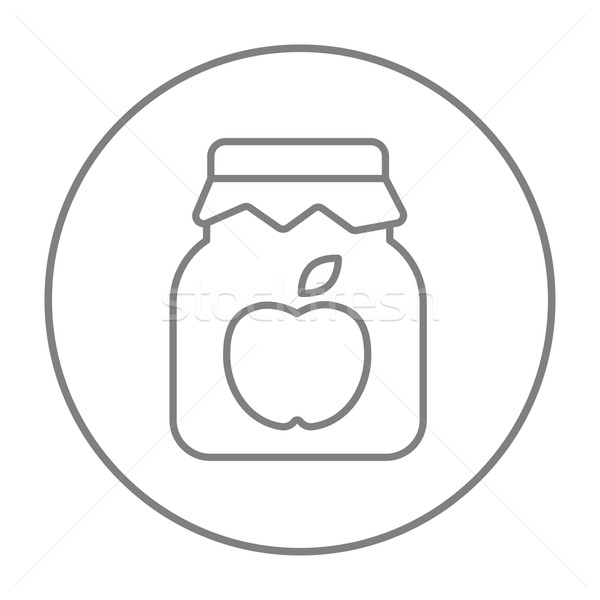 Stock photo: Apple jam jar line icon.