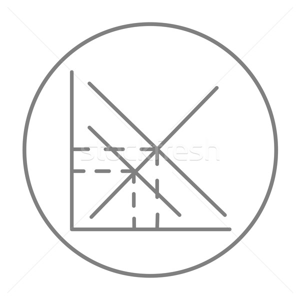 Matemático gráfico linha ícone teia móvel Foto stock © RAStudio