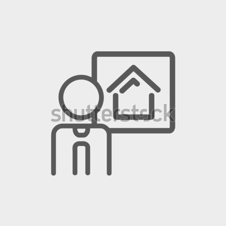 Real estate agent line icon. Stock photo © RAStudio