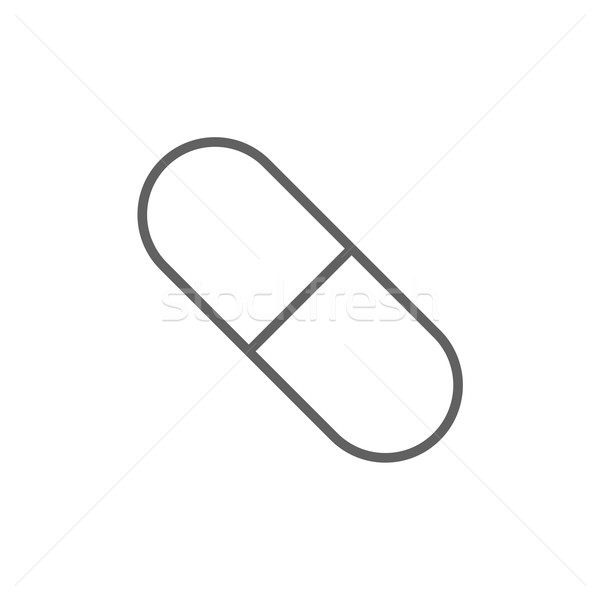 Kapsel Pille line Symbol Ecken Web Stock foto © RAStudio