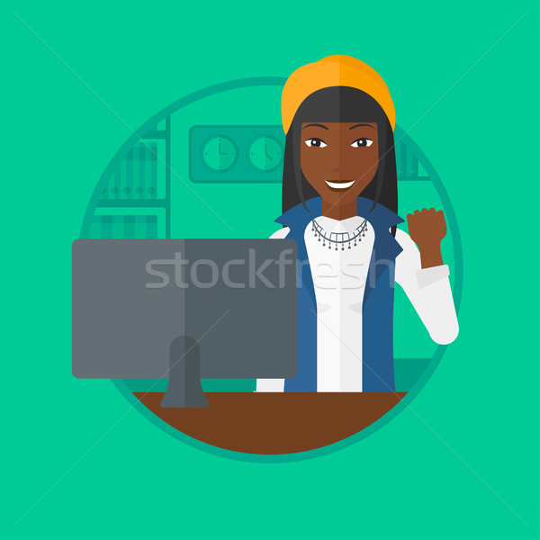 Successful business woman vector illustration. Stock photo © RAStudio